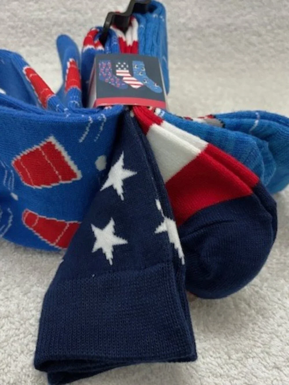 13 pairs of socks - 10 from Perry Ellis Portfolio and 3 novelty print crews NWY